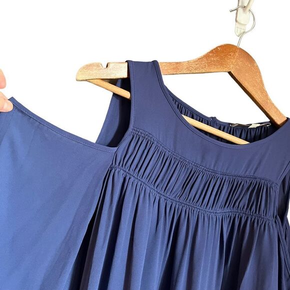 Loft purple cold shoulder blouse - Picture 6 of 11